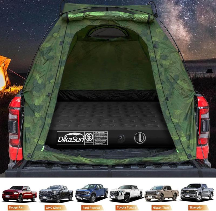 Truck Bed Air Mattress 5.5'-5.8' Cordless Rechargeable Inflatable Truck Bed Mattress, Blow up Full Size Short Pickup Truck Sleeping Pad for Camping