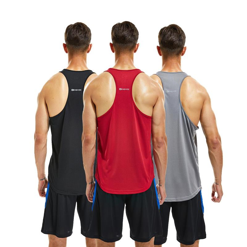 5 Pack Men'S Tank Top Sleeveless Sports Tops Breathable Y Suit Shorts, Solid Colour Simple Running Exercise Men'S Tank Top, Workout Muscle Shirt, Mentank Top