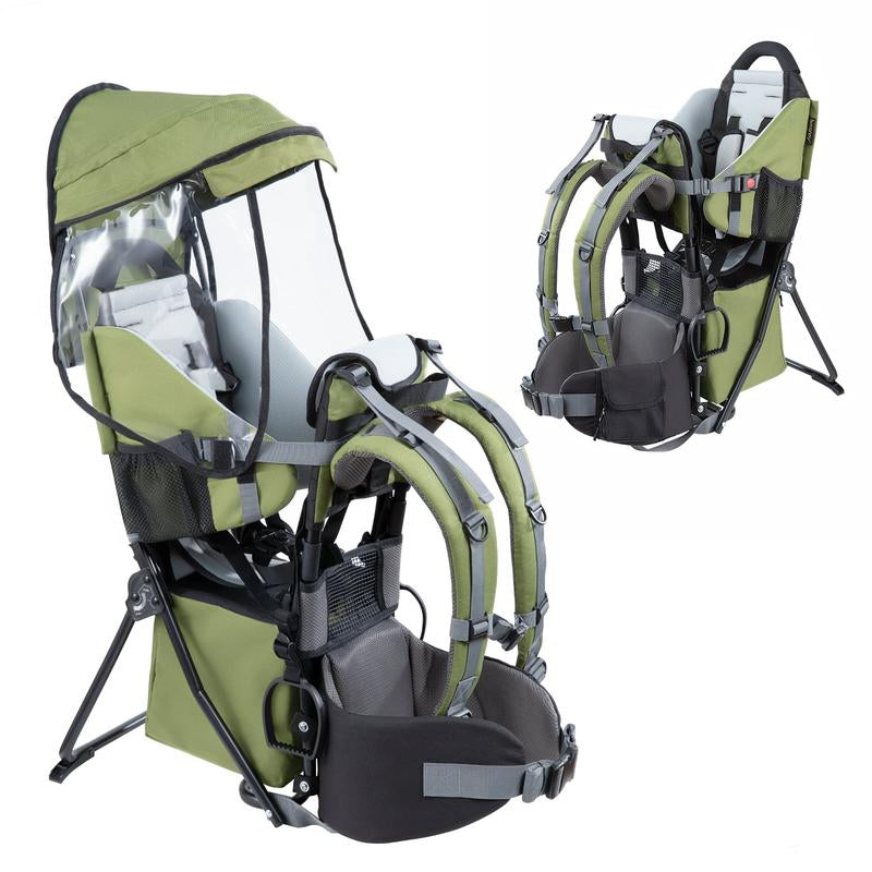 Besrey Backpack Carrier, Toddler Hiking Backpack with Safety 3-Height Seat, Adjustable Straps & Waist Belt, Foldable Frame Lightweight Large Capacity Child Carrier for Hiking Hip Seat Baby Carriers Baby Gear,Cozy