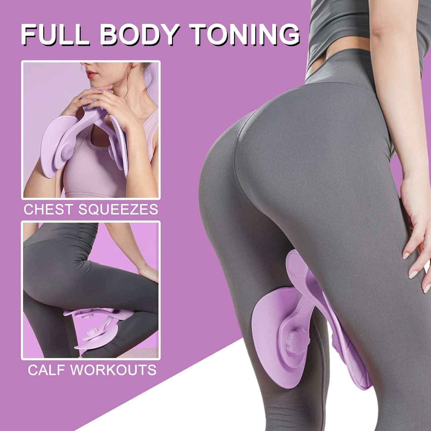 Thigh Master 35Lb Pelvic Floor Exercise Devices Inner Thigh Kegel Exerciser Pelvic Floor Muscle Workout Equipment Train for Home Hip under Desk Exercise Men Women with Band