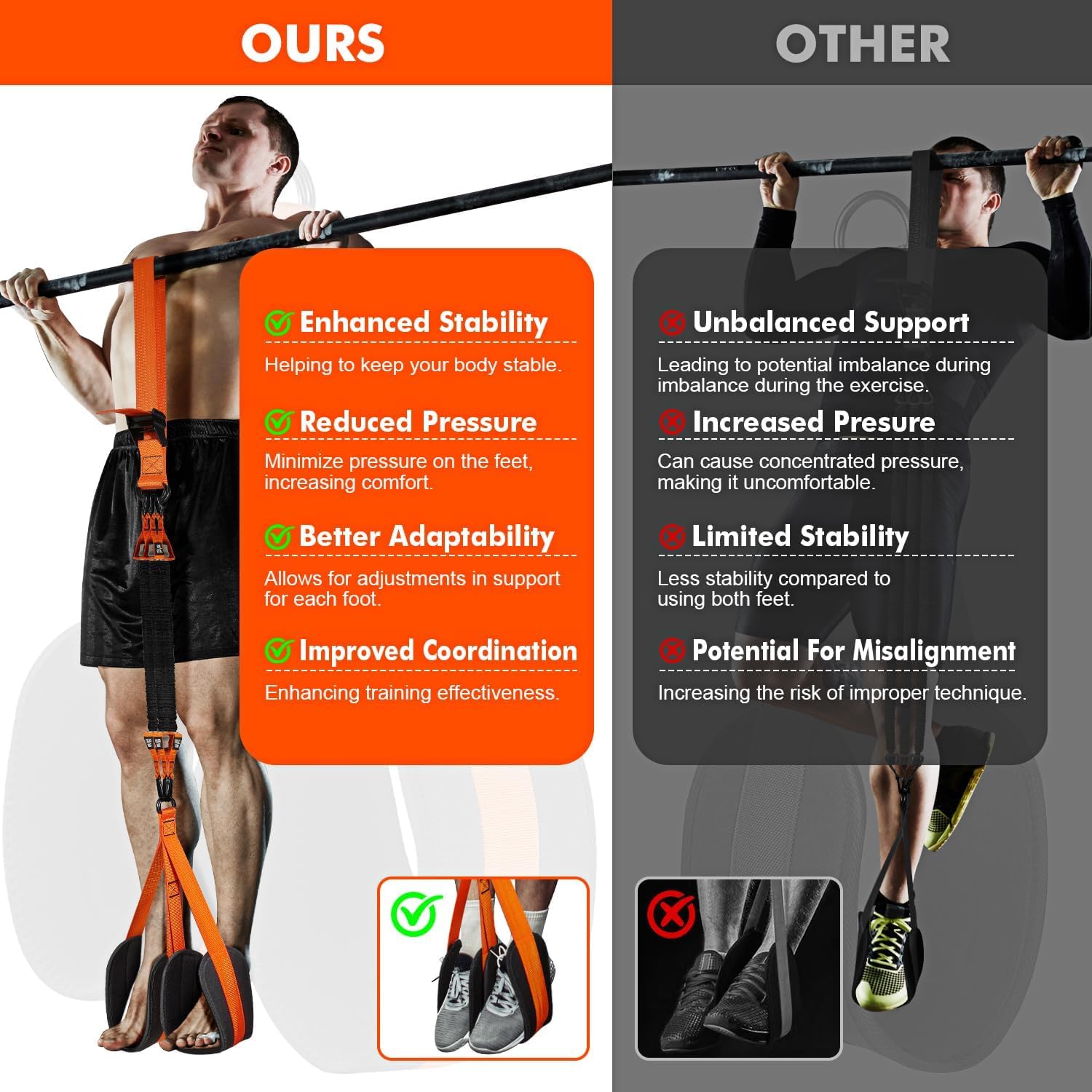 Pull up Assistance Bands, Heavy Duty Resistance Band for Pull up Bar, Adjustable Weight/Size with Fabric Feet/Knee Rest, Bands for Pull up Assist for Strength Training, Pull up Assist Band