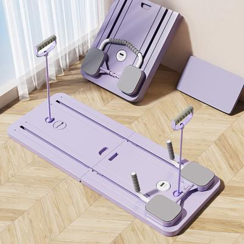 Multi-Functional Ab Exercise Board with Foldable Homepilates Reformer, Knee Mat, Timer, and Resistance Bands Forabdominal & Core Strength Training