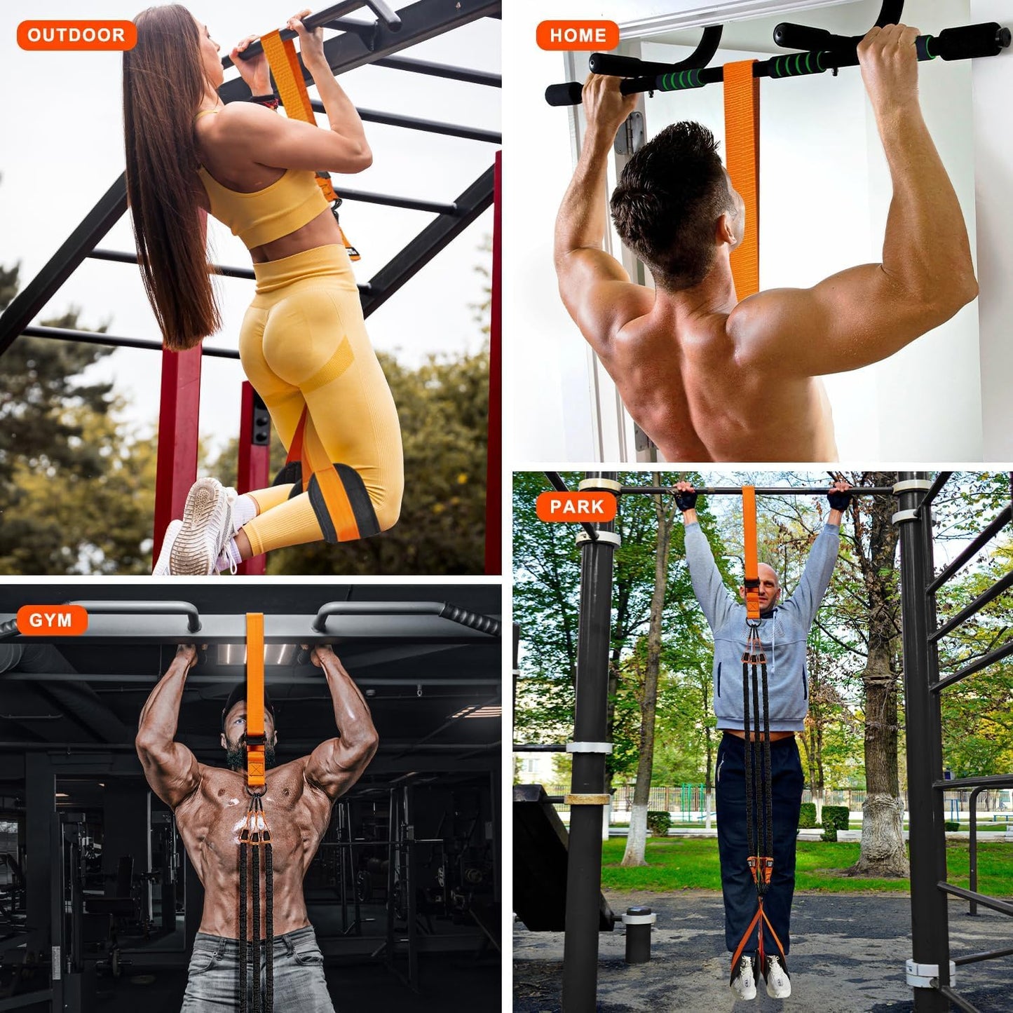 Pull up Assistance Bands, Heavy Duty Resistance Band for Pull up Bar, Adjustable Weight/Size with Fabric Feet/Knee Rest, Bands for Pull up Assist for Strength Training, Pull up Assist Band