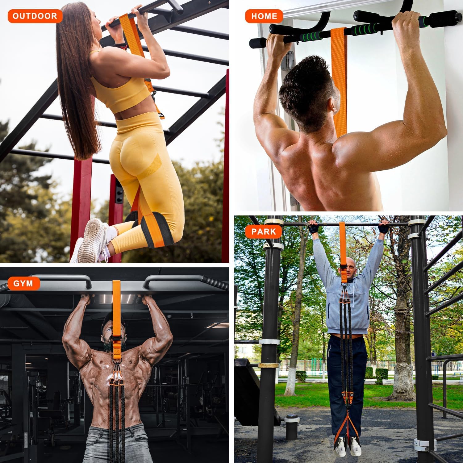 Pull up Assistance Bands, Heavy Duty Resistance Band for Pull up Bar, Adjustable Weight/Size with Fabric Feet/Knee Rest, Bands for Pull up Assist for Strength Training, Pull up Assist Band