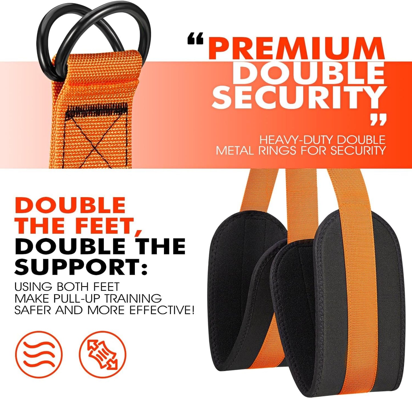 Pull up Assistance Bands, Heavy Duty Resistance Band for Pull up Bar, Adjustable Weight/Size with Fabric Feet/Knee Rest, Bands for Pull up Assist for Strength Training, Pull up Assist Band