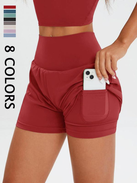 Women'S Solid Color Sports Shorts, High Stretch Yoga Shorts, Workout Shorts, Ladies Sportswear for Indoor Outdoor Wear