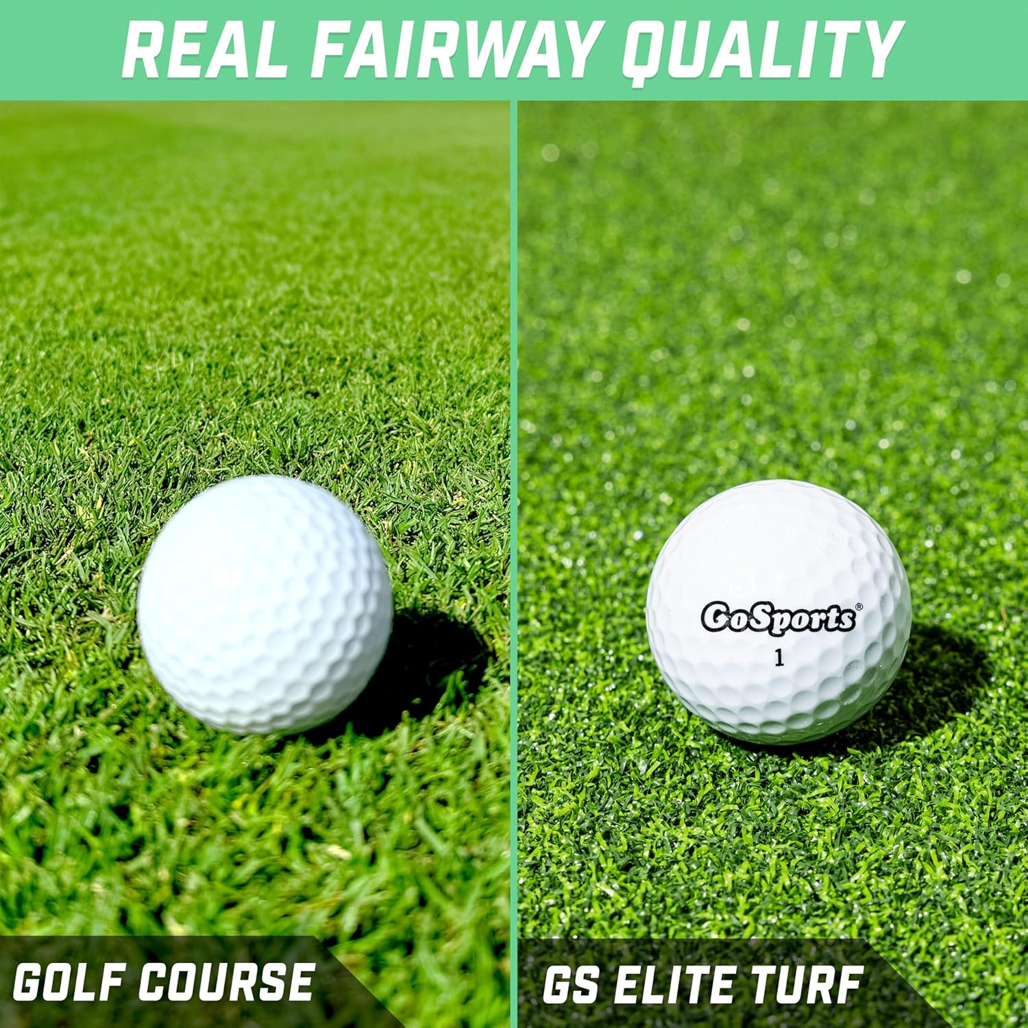 Golf Hitting Mats - Artificial Turf Training Mat for Indoor/Outdoor Swing Practice, Includes 3 Rubber Tees - Choose Your Style