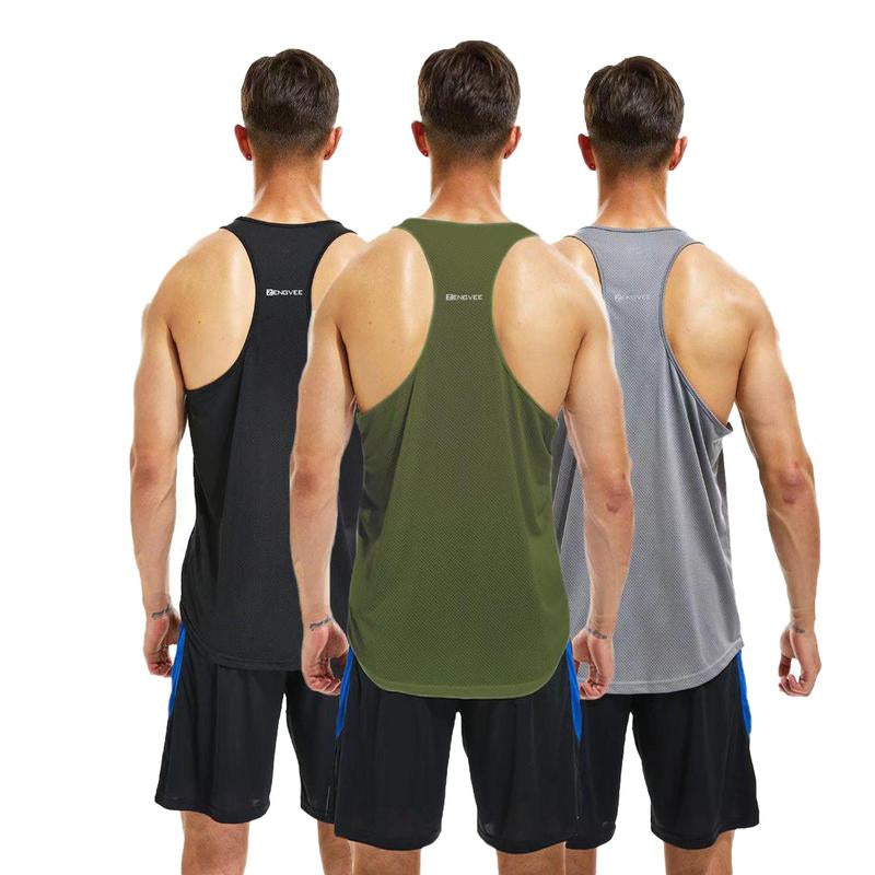 5 Pack Men'S Tank Top Sleeveless Sports Tops Breathable Y Suit Shorts, Solid Colour Simple Running Exercise Men'S Tank Top, Workout Muscle Shirt, Mentank Top