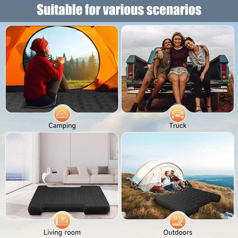 Truck Bed Air Mattress 5.5'-5.8' Cordless Rechargeable Inflatable Truck Bed Mattress, Blow up Full Size Short Pickup Truck Sleeping Pad for Camping