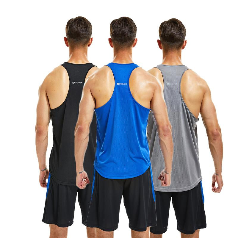 5 Pack Men'S Tank Top Sleeveless Sports Tops Breathable Y Suit Shorts, Solid Colour Simple Running Exercise Men'S Tank Top, Workout Muscle Shirt, Mentank Top