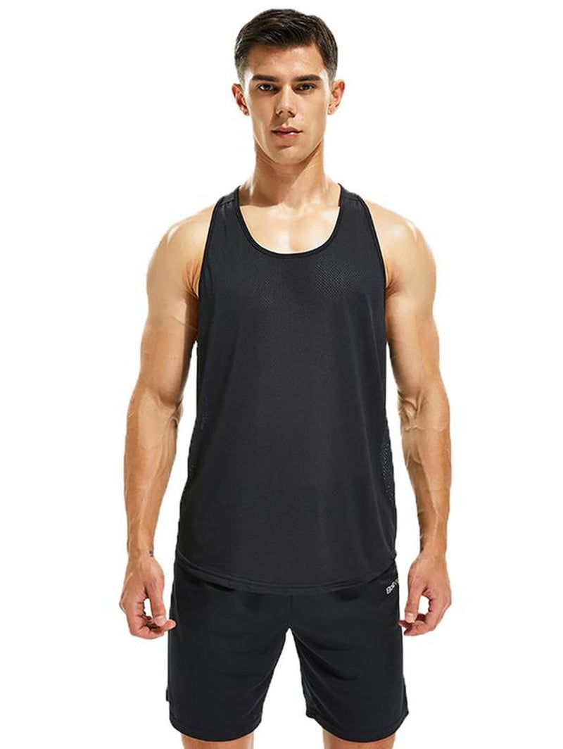 5 Pack Men'S Tank Top Sleeveless Sports Tops Breathable Y Suit Shorts, Solid Colour Simple Running Exercise Men'S Tank Top, Workout Muscle Shirt, Mentank Top