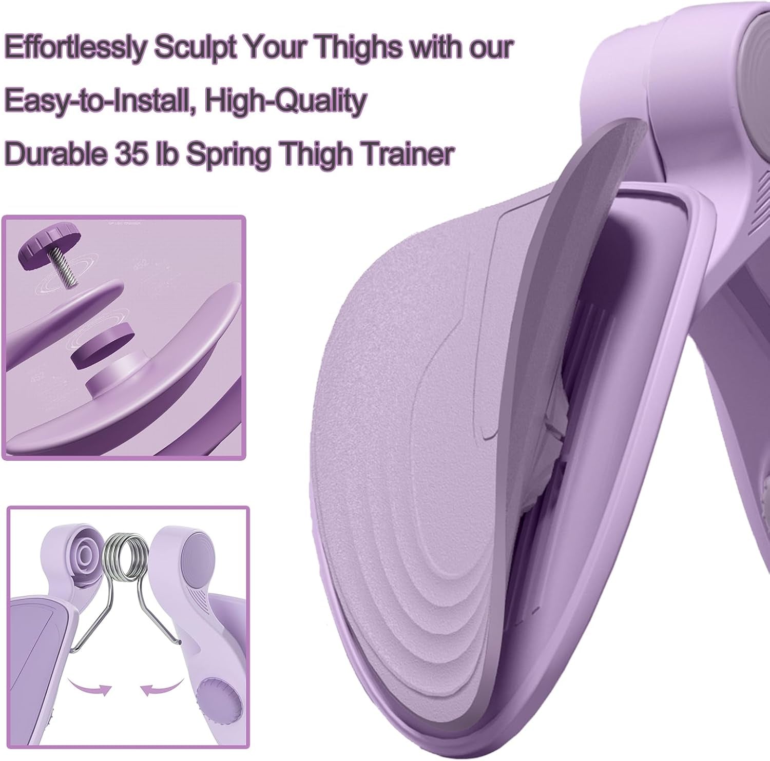 Thigh Master 35Lb Pelvic Floor Exercise Devices Inner Thigh Kegel Exerciser Pelvic Floor Muscle Workout Equipment Train for Home Hip under Desk Exercise Men Women with Band
