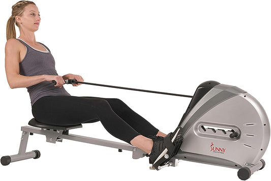 Rowing Machine Rower Ergometer with Digital Monitor, Inclined Slide Rail, 220 LB Max Weight and Foldable - SF-RW5606